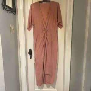 All in Favor Pink Ribbed Dress